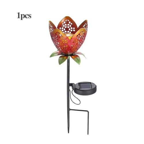 Solar LED Flower Light Lawn Lantern Flame Lamp