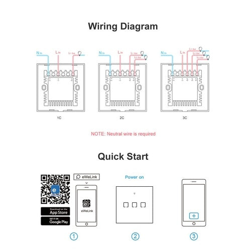 SONOFF T0 AC100-240V WIFI الجدار التبديل ذكي الجدار لمس مفتاح الإضاءة للمنزل الذكي