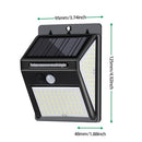 140leds Solar Powered Wall Lamp Lighting Sensor and PIR Motion Sensor Control Three Sides Wall Mounted Light