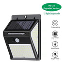 140leds Solar Powered Wall Lamp Lighting Sensor and PIR Motion Sensor Control Three Sides Wall Mounted Light