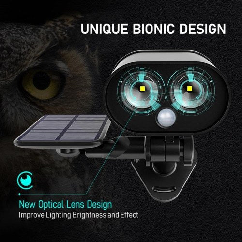 Solar Energy Owl Floodlight PIR Sensoring Motion And Light Detected