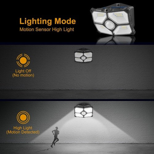 40 LEDs مصباح حائط بزاوية واسعة 10 متر مسافة استشعار 120 درجة زاوية استشعار 150 لومن 4 أسطح مضيئة