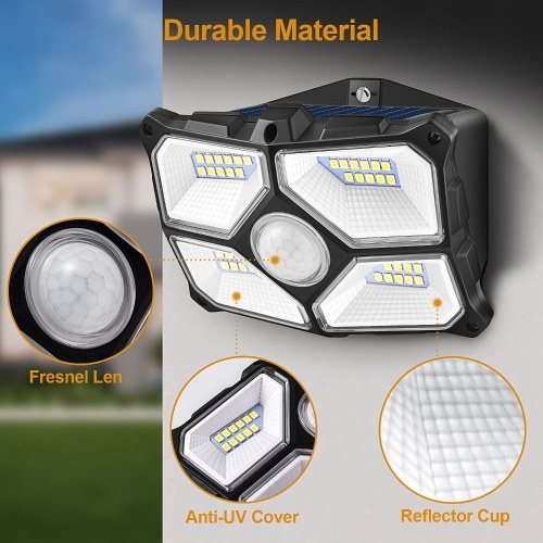 40 LEDs Wide Angle Wall Lamp 10M Sensoring Distance 120 Degree Sensoring Angle 150 Lumen 4 Luminescent Surfaces