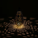 Solar Iron Hollow Lamp Lantern Light Retro Moroccan Pattern Projection Lamp