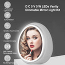 D C 5 V 5 W LEDs Vanity Dimmable Mirror Light Sensitive Control USB Powered Operated 3 Levels Bightness Adjustable Dimmable Lamp Built-in 2000mAh High Capacity Rechargeable Batterys for Dressing Room Salon