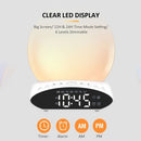 Multifunctional 4 in 1 FM Radio Wake-Up Light Alarm Clock T-ime Projector Desk Lamp