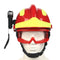 F2 Emergency Rescue Helmet Fire Fighter Safety Helmets Workplace Fire Protection Hard Hat with Headlamp & Goggles Protective Anti-impact Heat-resistant Helmet