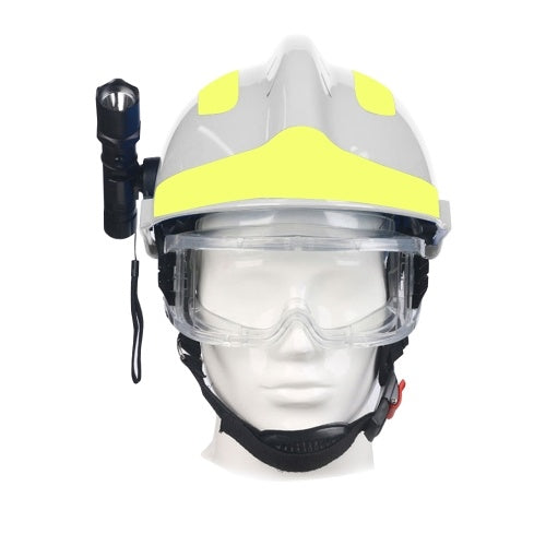 F2 Emergency Rescue Helmet Fire Fighter Safety Helmets Workplace Fire Protection Hard Hat with Headlamp & Goggles Protective Anti-impact Heat-resistant Helmet