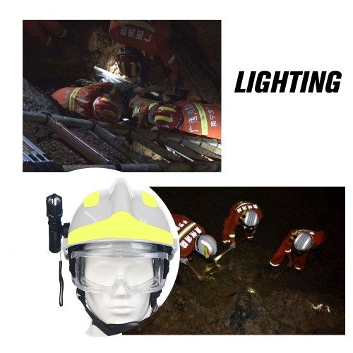 F2 Emergency Rescue Helmet Fire Fighter Safety Helmets Workplace Fire Protection Hard Hat with Headlamp & Goggles Protective Anti-impact Heat-resistant Helmet