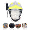 F2 Emergency Rescue Helmet Fire Fighter Safety Helmets Workplace Fire Protection Hard Hat with Headlamp & Goggles Protective Anti-impact Heat-resistant Helmet