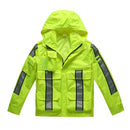 Safety Rain Jacket Waterproof Reflective High Visibility with Detachable Hood Safety Raincoat Traffic Jacket for Adult Yellow Size 3XL