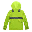 Safety Rain Jacket Waterproof Reflective High Visibility with Detachable Hood Safety Raincoat Traffic Jacket for Adult Yellow Size 3XL