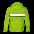 Safety Rain Jacket Waterproof Reflective High Visibility with Detachable Hood Safety Raincoat Traffic Jacket for Adult Yellow Size 3XL