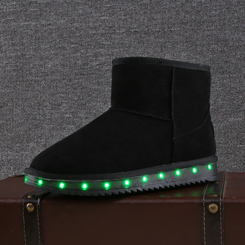 LED Fleece Snow Boots - Black