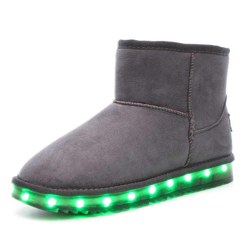 LED Fleece Snow Boots - Gray