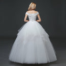 Lace Princess Shoulder Strap Wedding Dress - White