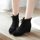 Lace Summer Ankle Boots - Black