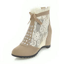 Lace Summer Ankle Boots - White