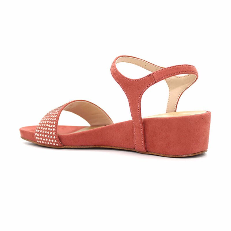 Ladies Diamante Sandals - Coral