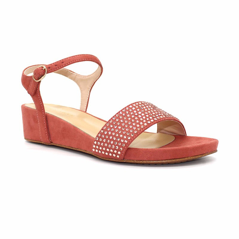 Ladies Diamante Sandals - Coral