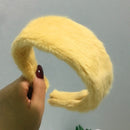 Ladies Plush Thick Furry Hair Accessories - Yellow