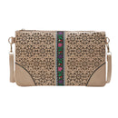 Lady Openwork Embroidery Hand Bag - Khaki