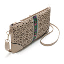 Lady Openwork Embroidery Hand Bag - Khaki