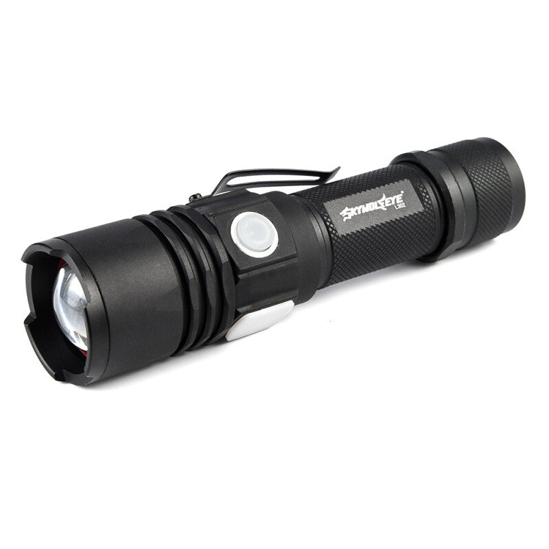 Led Premium Usb Rechargeable Flashlight - Black