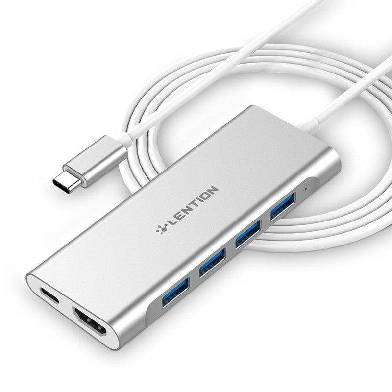 Lention Premium Multiport USB Hub - Silver