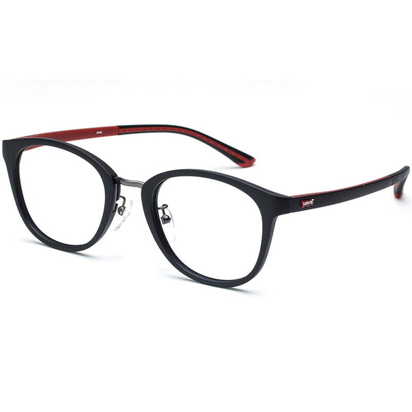 Levi's Unisex Round Frame Plate Myopia Optical Eyeglasses - Matte Black