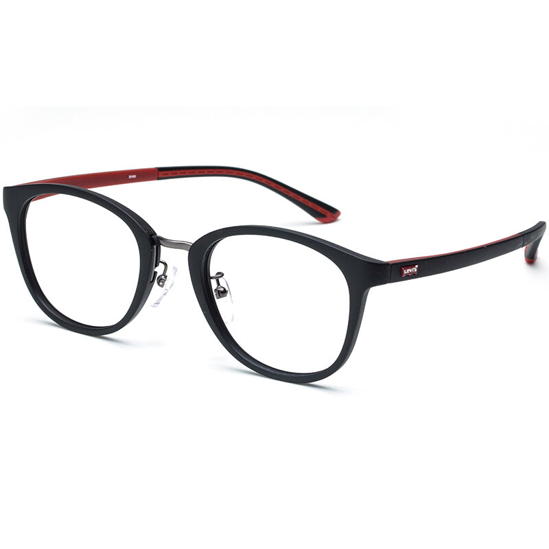 Levi's Unisex Round Frame Plate Myopia Optical Eyeglasses - Matte Black