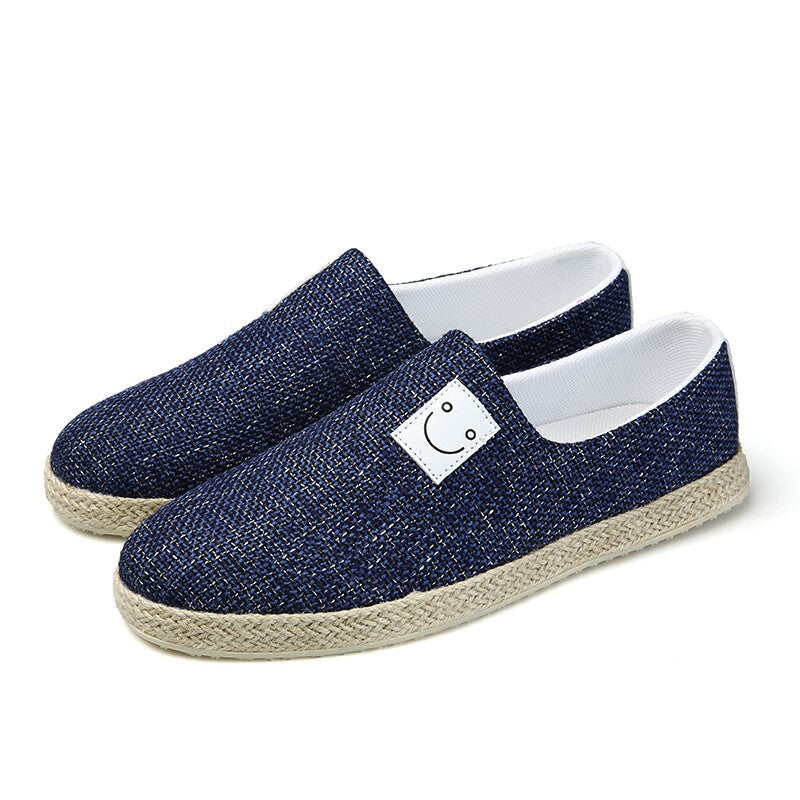 Linen Beanie Canvas Shoes - Blue