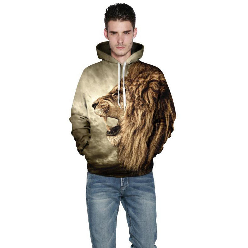 Lion Winter Fashionable Hooded Jacket - Beige