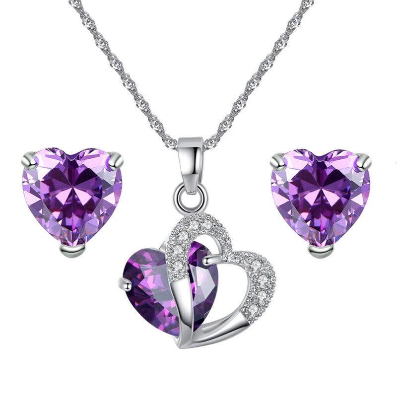 Love Premium Wedding Jewelry Set - Purple