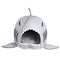 Lovely Soft Shark Mouth Shape Doghouse - Gray