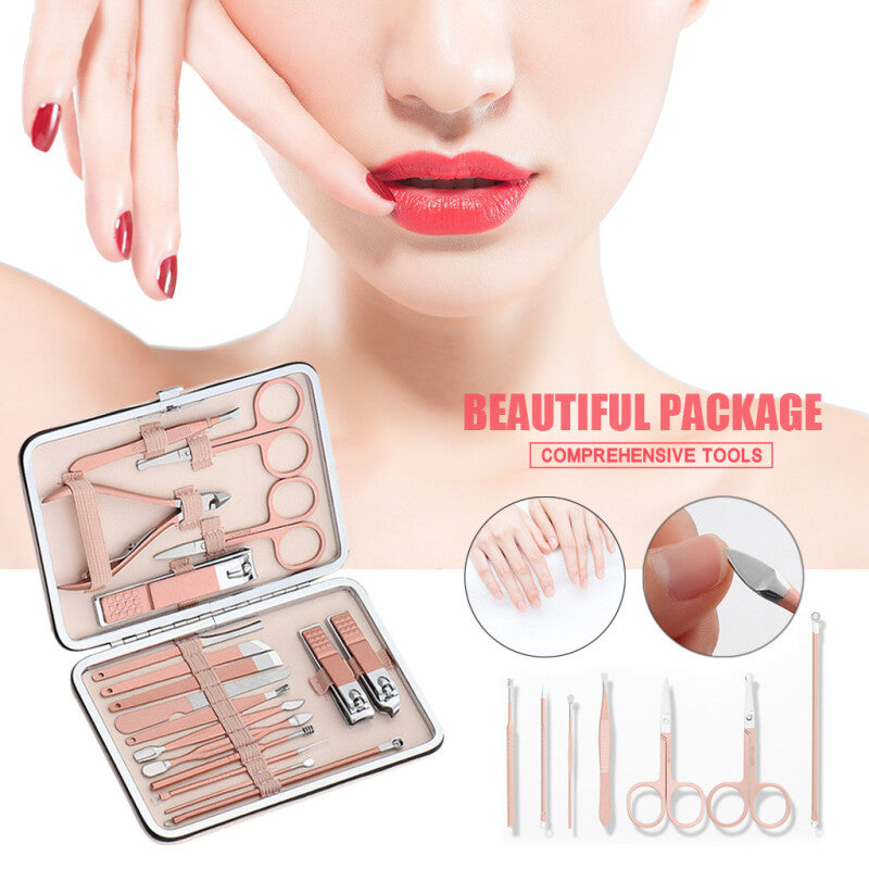 Luxurious Manicure Pedicure Clipper Kit - Rose Gold