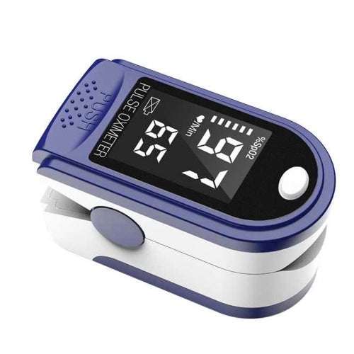 Portable Fingertip Oximeter L-ED Display Blood Oxygen Pulse Rate Monitor for Family Travel (Blue)