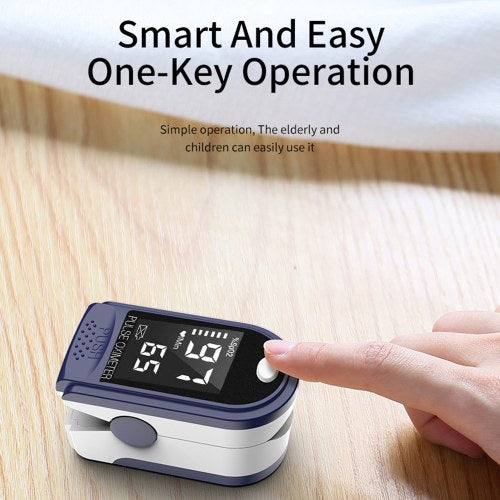 Portable Fingertip Oximeter L-ED Display Blood Oxygen Pulse Rate Monitor for Family Travel (Blue)