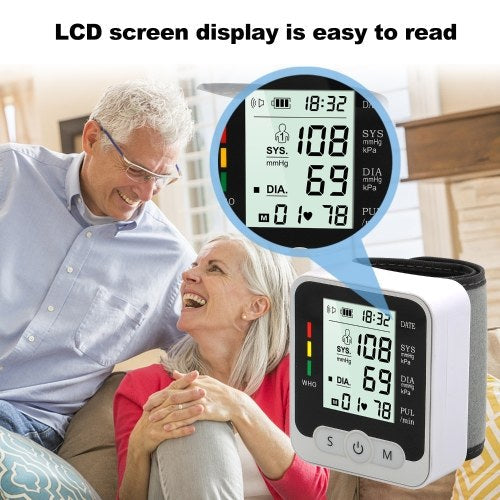 Automatic Wrist Blood Pressure Monitor, Digital Blood Pressure Machine