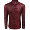 L Men Fashionable Floral Long Sleeve - Red