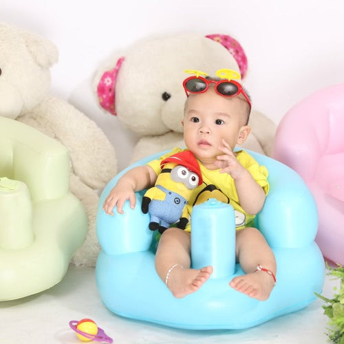 Inflatable Baby Chair Portable Kids Sofa Safety Training seat Pushchair for Playing Bathing Floor Beach Poolside PVC Pink