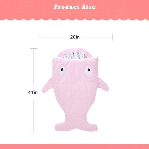 Baby Sleeping Bag Swaddle Shark Sleep Sack Large Soft Anti-kicking Sleeping Nest Wearable Stroller Blanket Cotton For 0-5 Years Old Infant Baby Toddler Black