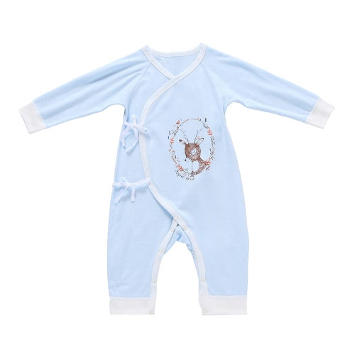 Baby Romper Unisex 100% Cotton Babysuit Baby Clothes Long Sleeve Playsuit Spring Summer Autumn For Newborn Infant Baby Girl Boy Blue 0-6M