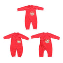 Baby Romper Unisex 100% Cotton Babysuit Baby Clothes Playsuit Chicken Print Long Sleeve Spring Summer Autumn For Newborn Infant Baby Girl Boy Tied Slant Opening Red 0-6M