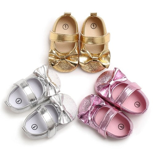 Newborn Baby Girls Shoes PU Leather Soft Sole Non-Slip