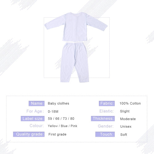 Baby Clothes Set 2pcs Unisex 100% Cotton Baby Outfits Clothing Long Sleeve Tops Long Pants Spring Summer Autumn Winter For Baby Girl Boy Pink 0-3M