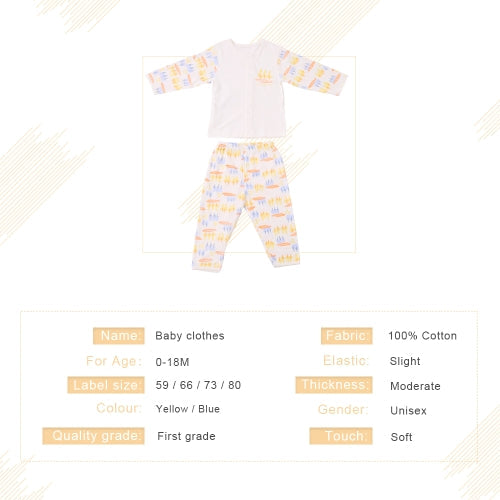 Baby Clothes Set 2pcs Unisex 100% Cotton Baby Outfits Clothing Long Sleeve Tops Long Pants Spring Summer Autumn Winter For Baby Girl Boy Tree Pattern Blue 0-3M