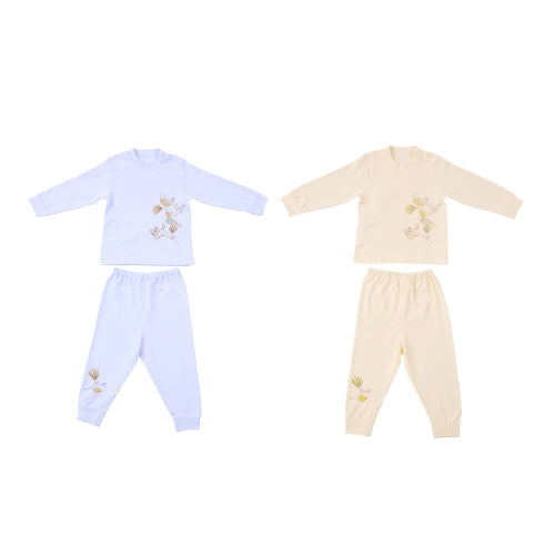 Baby Clothes Set 2pcs Unisex 100% Cotton Baby Outfits Clothing Long Sleeve Tops Long Pants Spring Summer Autumn Winter For Newborn Baby Girl Boy Bird Printing Yellow 3-6M