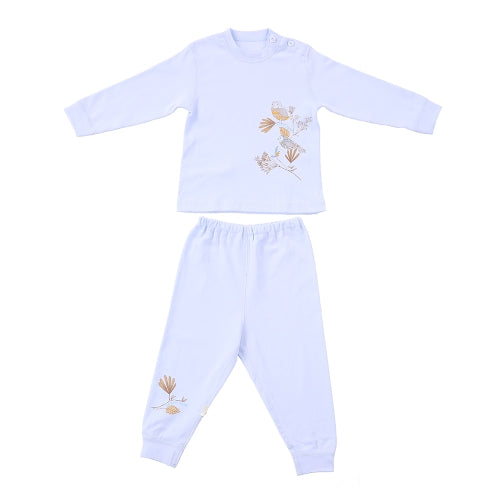 Baby Clothes Set 2pcs Unisex 100% Cotton Baby Outfits Clothing Long Sleeve Tops Long Pants Spring Summer Autumn Winter For Newborn Baby Girl Boy Bird Printing Yellow 3-6M