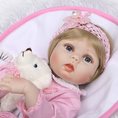 Reborn Baby Girl Doll 22 inch Soft Full Silicone Vinyl Body Lifelike Toddler Doll